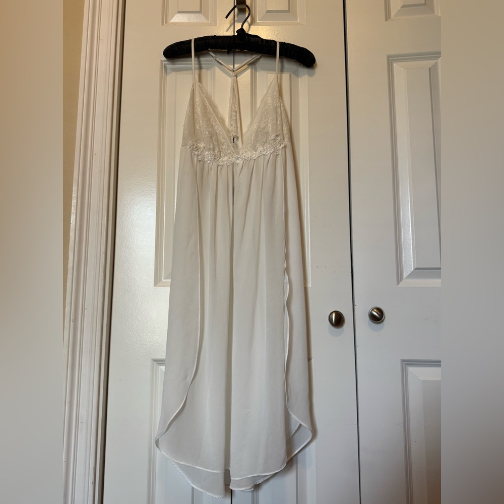 Lace Nightgown Slip Dress Romantic Bridal Loungewear Flowy Ivory XXL - Picture 2 of 6